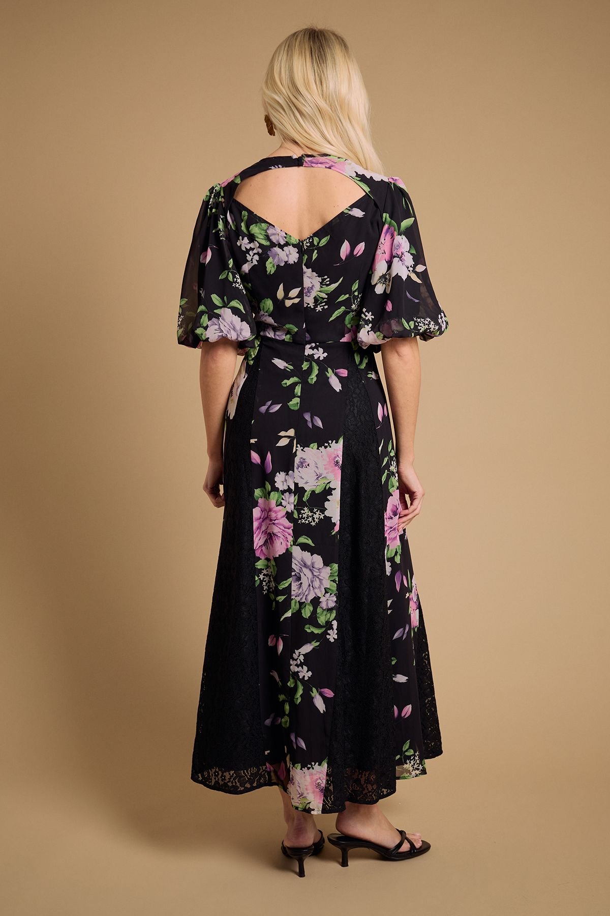 Oasis Oasis Women's Lace Fit & Flare Midi Dress in Black - 3