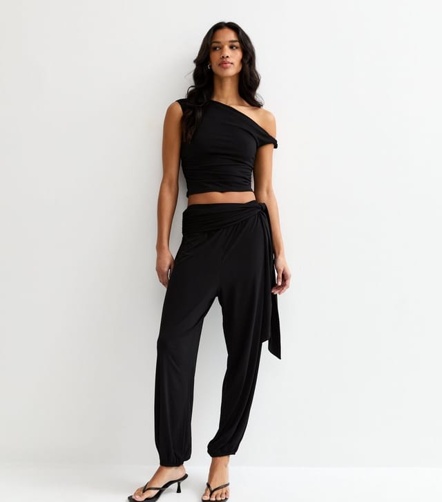 New Look Women's Black Draped Off The Shoulder Top New Look - 3