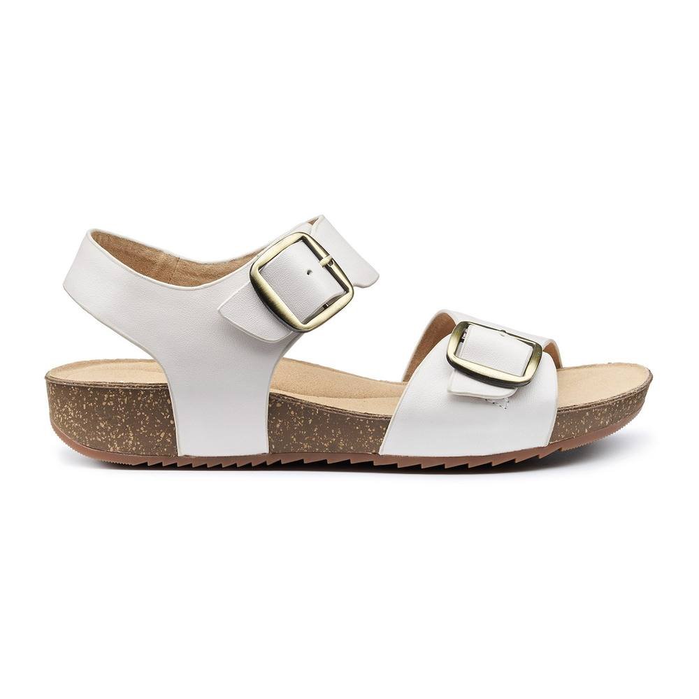 Hotter Hotter Women's 'Tourist II' Cork-Wedge Sandals in Off-White - 2