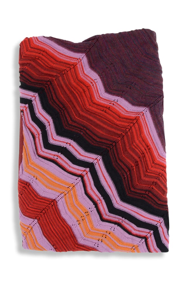 Missoni Missoni Women's Zigzag Knitted Throw Multicolor in Dark Red - 2