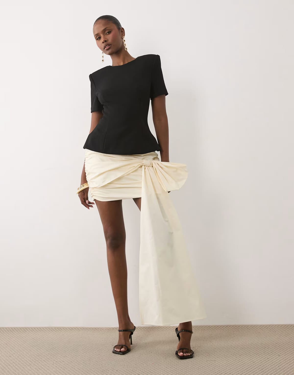 ASOS ASOS LUXE structured bodice oversized bow detail mini dress - 1