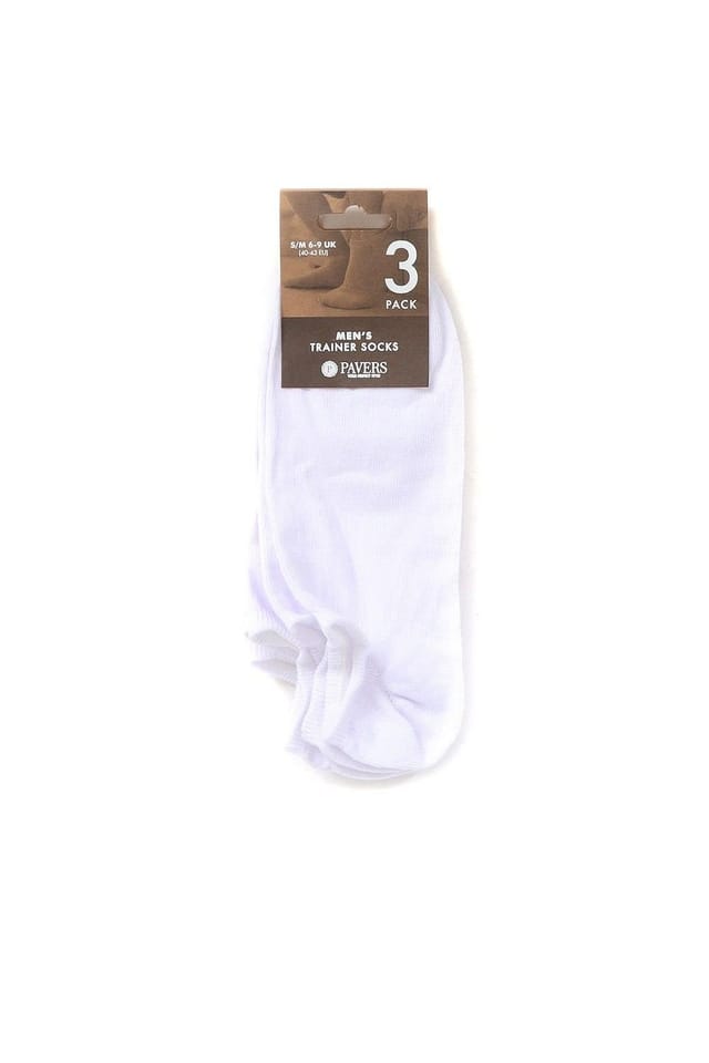 Pavers Pavers Men's 3-Pack No Show Ankle Socks in White - 2