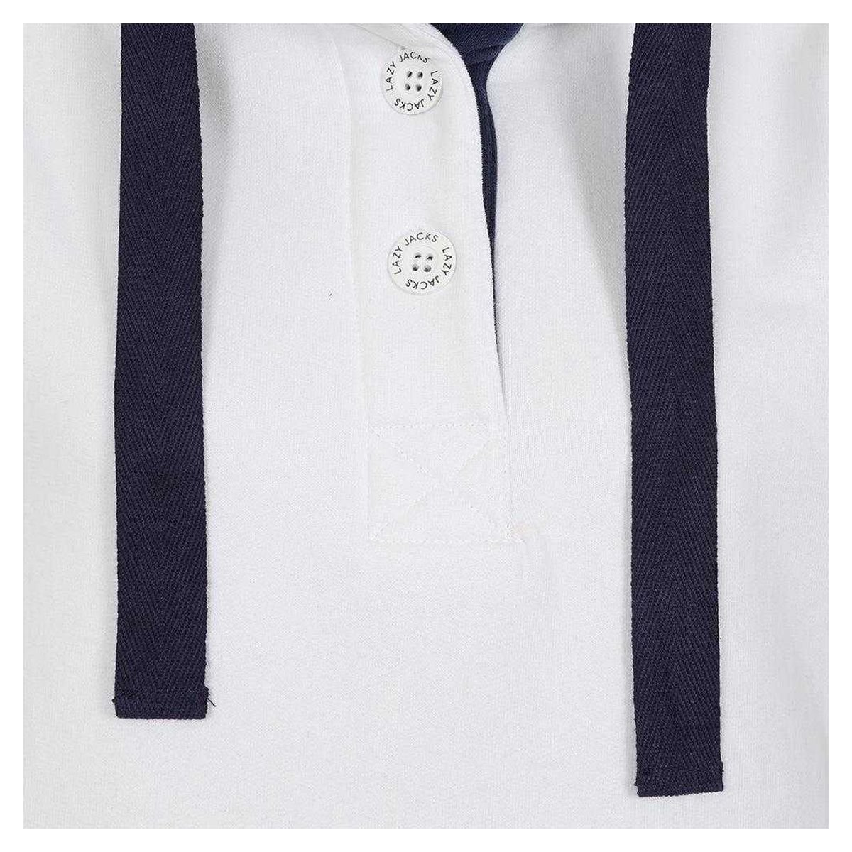 Lazy Jacks Lazy Jacks Women's Button Neck Sweatshirt in White - 3