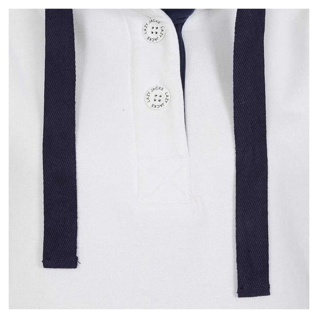 Lazy Jacks Lazy Jacks Women's Button Neck Sweatshirt in White - 3
