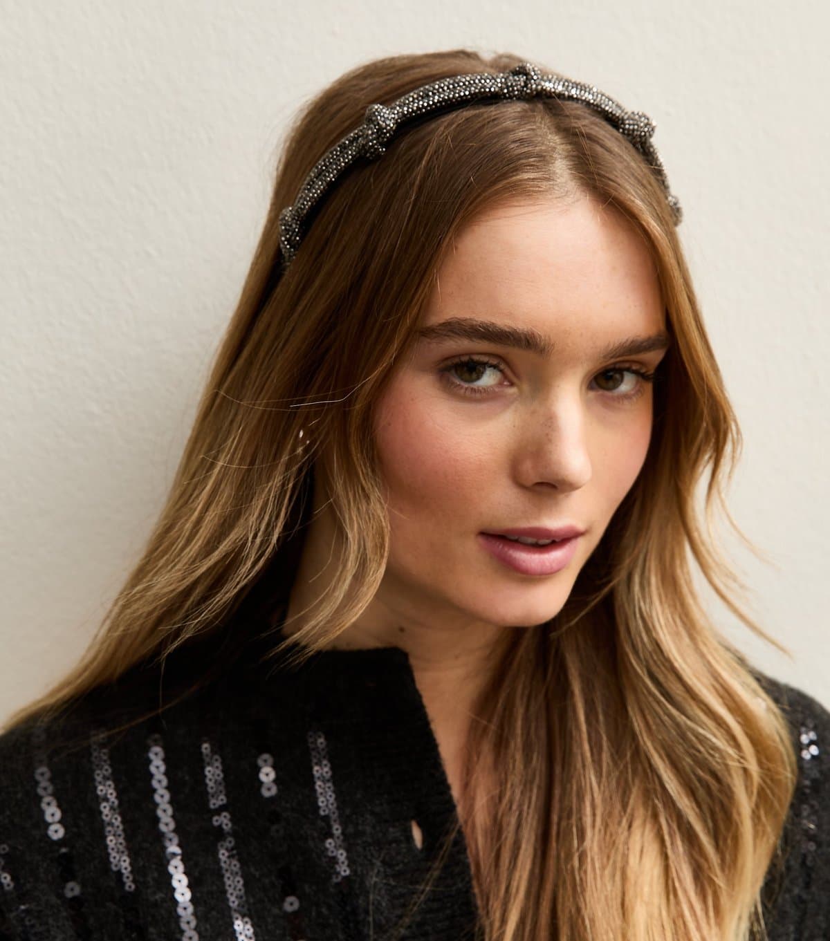 New Look Black Diamante Knot Headband New Look