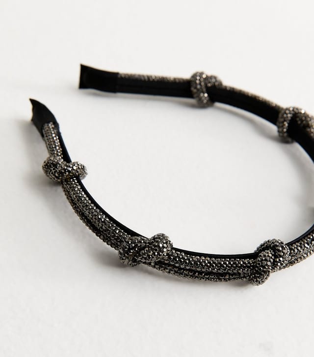 New Look Black Diamante Knot Headband New Look - 3