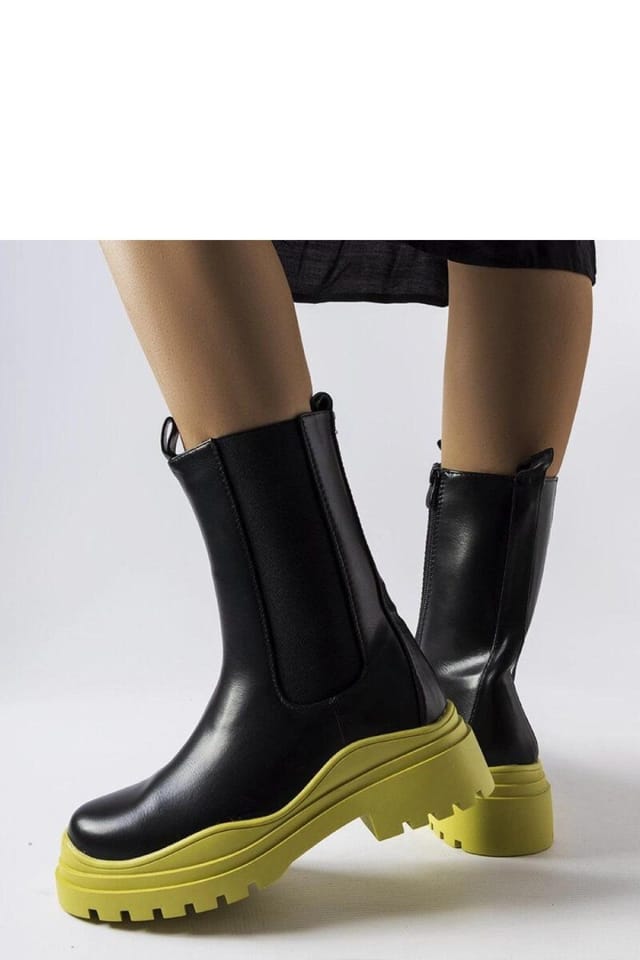 Love Lace Love Lace Women's Ankle Boots with Colorful Sole & Warm Insulation Flat Heel in Black - 2