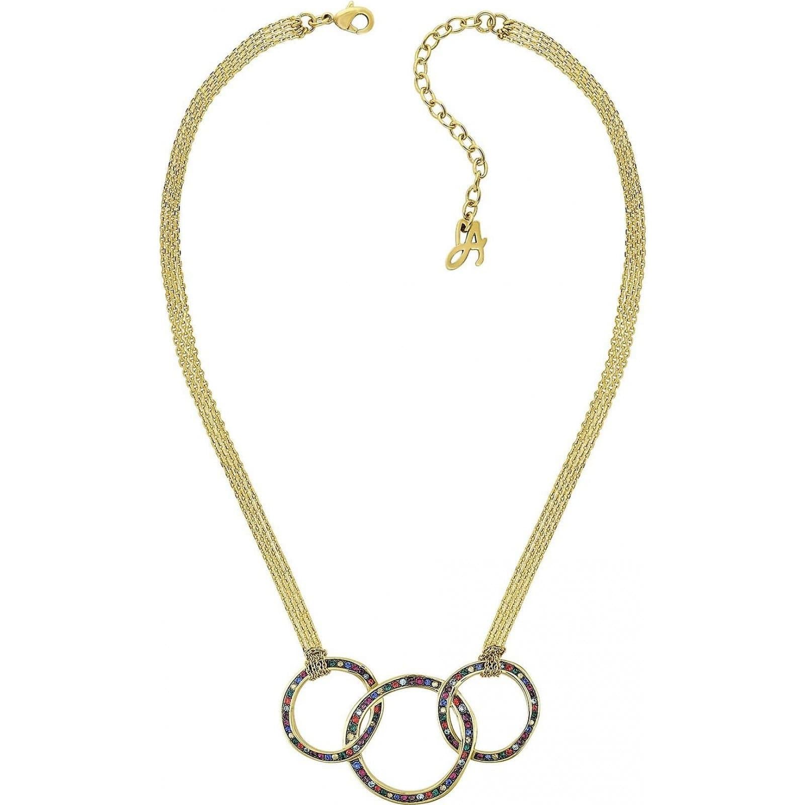 Adore Adore Gold Multi-Coloured Chain Necklace