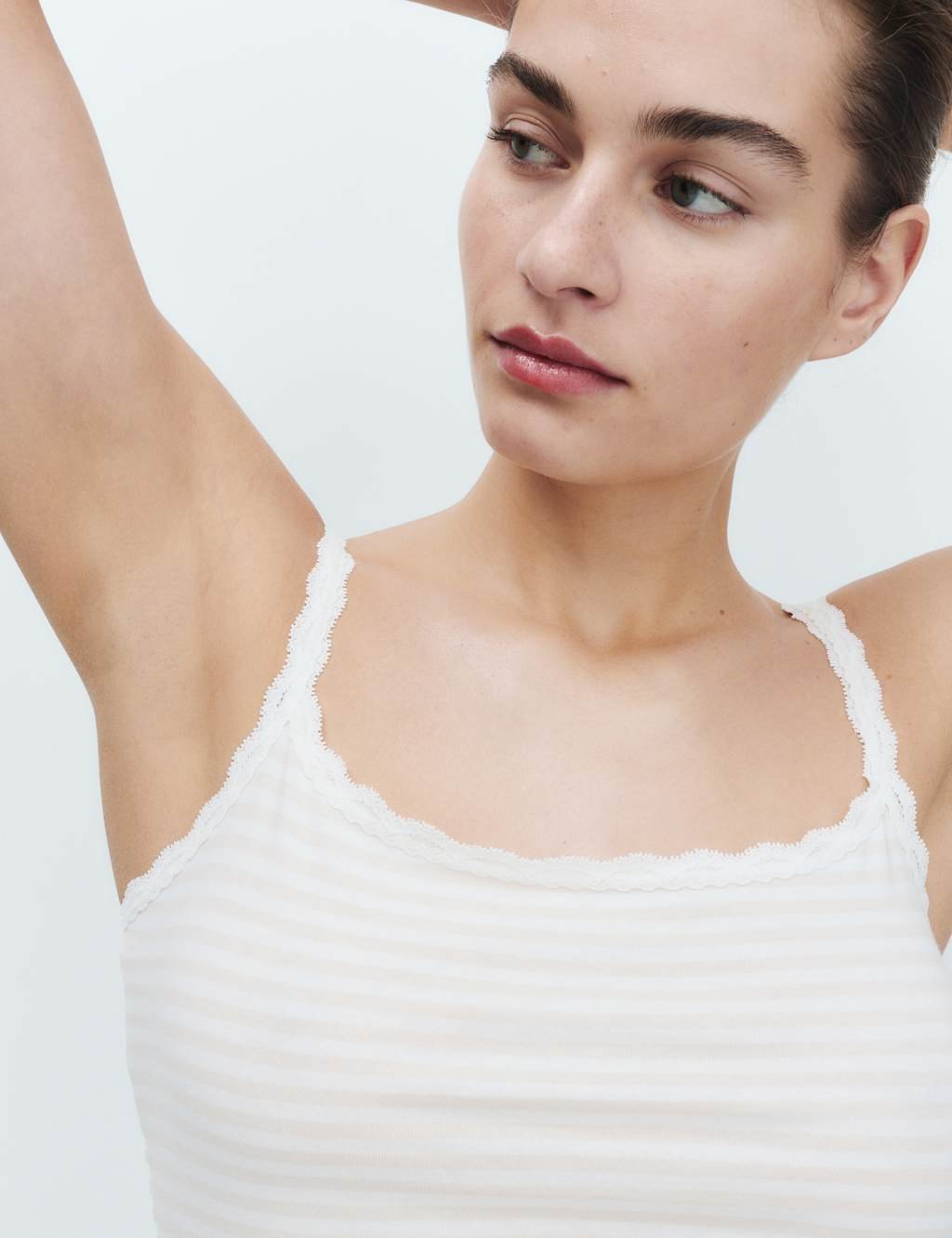 Marks & Spencer M&S 3pk Cotton Rich Lace Trim Vests Ivory Mix - 2