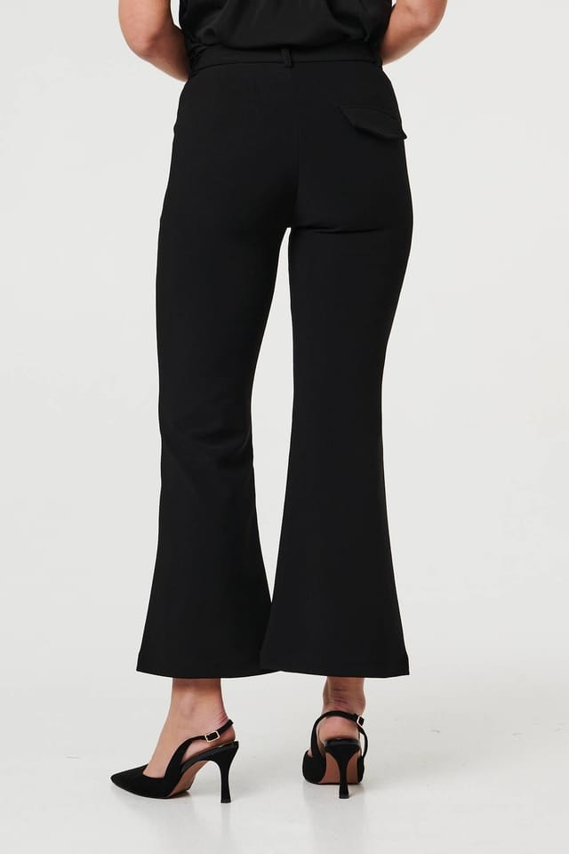 Izabel London Izabel London Women's High Waist Slim Flared Trousers in Black - 2