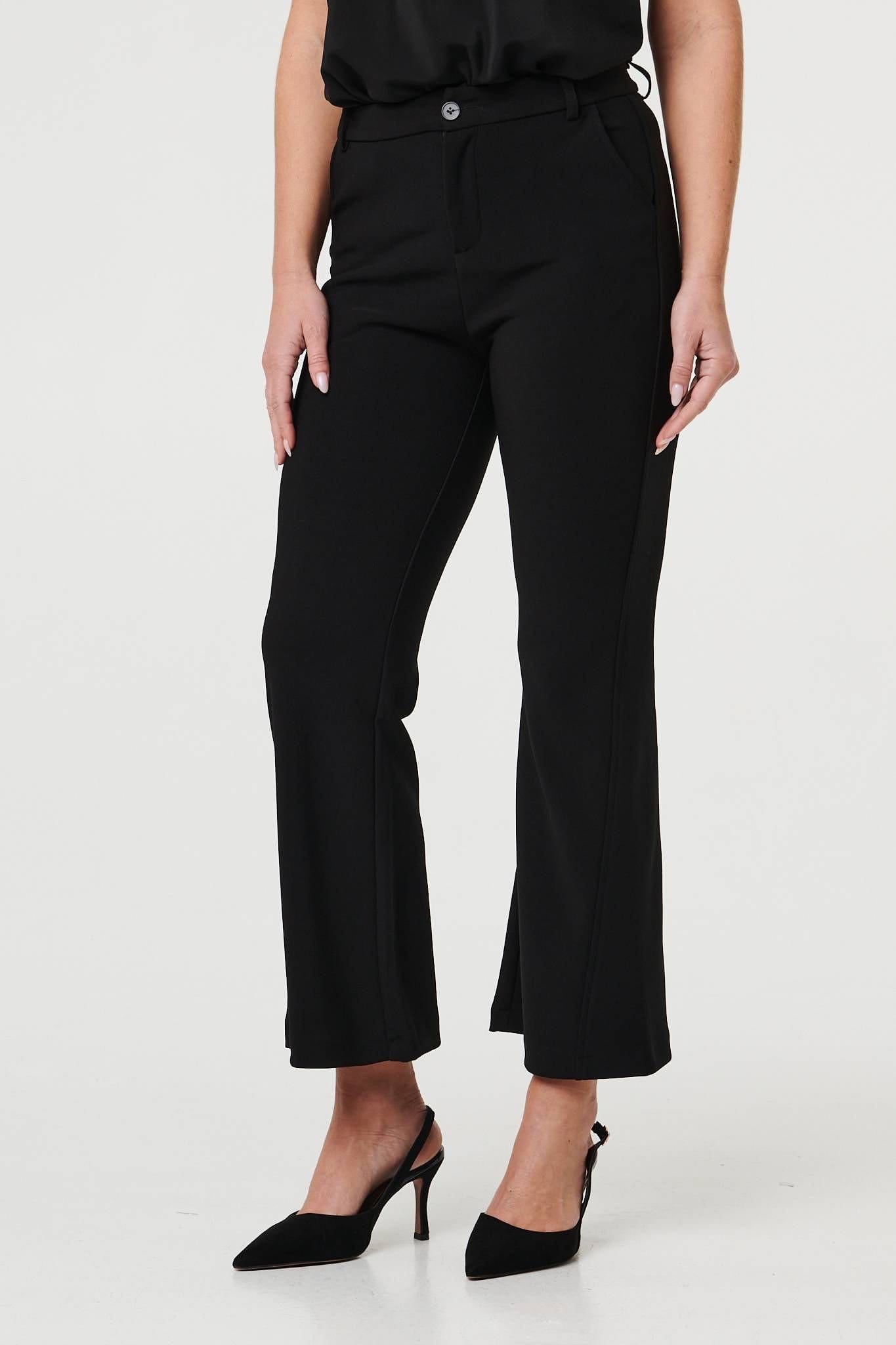 Izabel London Izabel London Women's High Waist Slim Flared Trousers in Black - 4