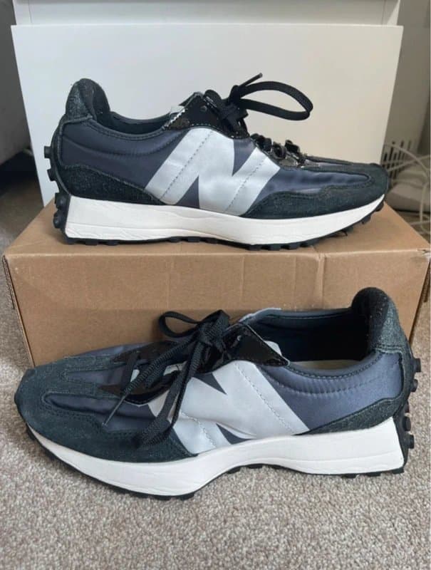 New Balance New Balance 327 Black Grey Silver WS327SFC Trainers Size UK 7