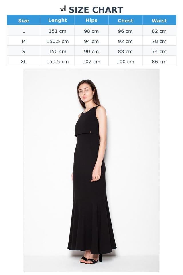 Love Lace Love Lace Women's Simple Long Dress with Widened Hem Overlay in Black - 3