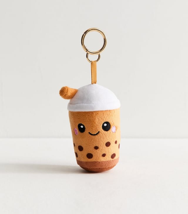 New Look Light Brown Plush Boba Tea Bag Charm New Look - 2