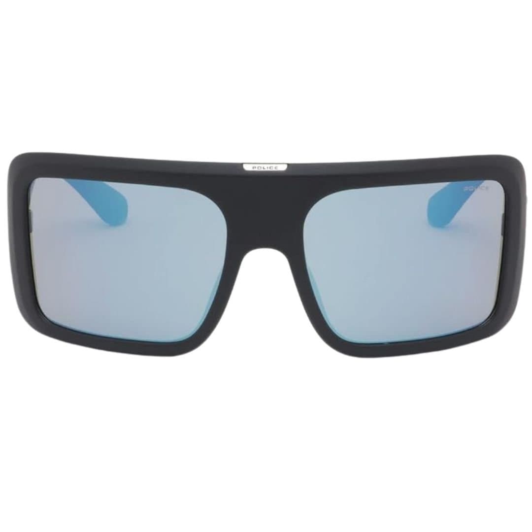 Police Police Men's Full Rim Square Frame Matte Black Sunglasses