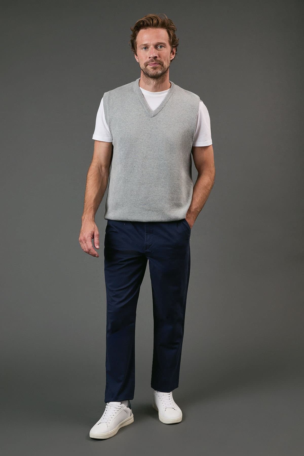 Maine Maine Men's Royal Blue Premium Chino Trousers