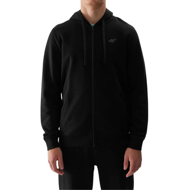 4F 4F Men's WSS24TSWSM0951 Full Zip Hoodie in Black - 3