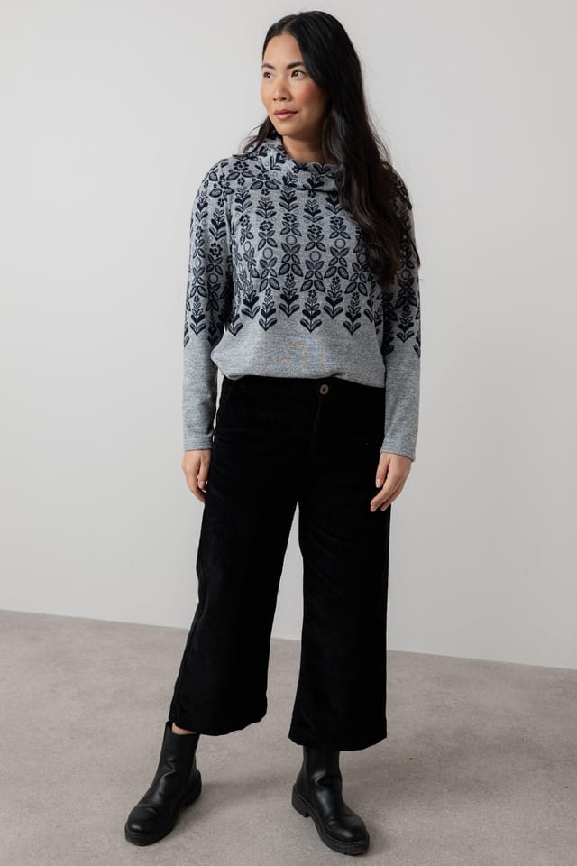 Lily & Me Lily & Me Women's Relaxed Everyday Soft Brushed knit Cowl neck Jumper with Long Sleeves in Grey - 3
