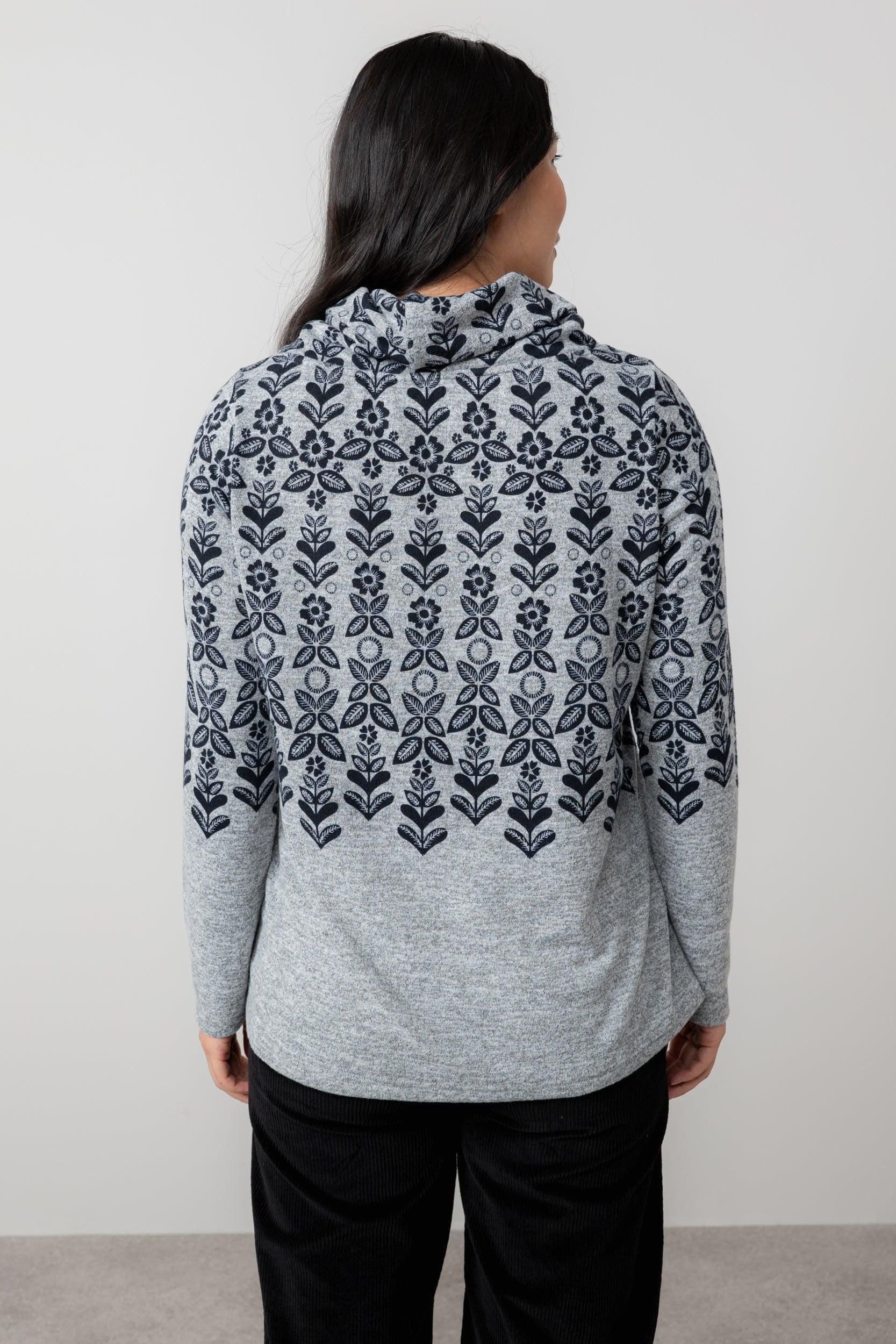 Lily & Me Lily & Me Women's Relaxed Everyday Soft Brushed knit Cowl neck Jumper with Long Sleeves in Grey - 4