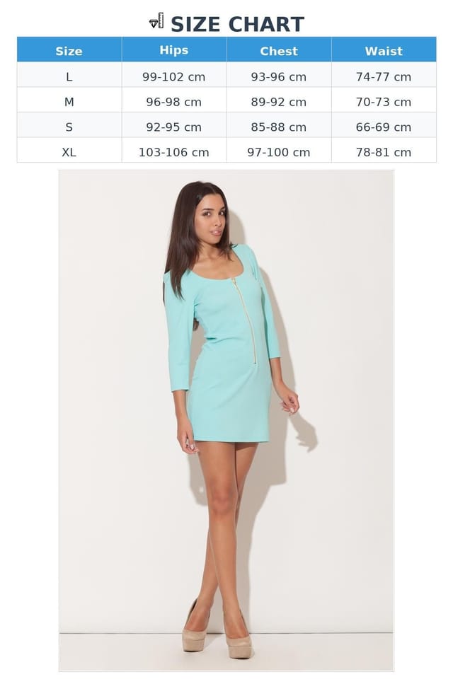 Love Lace Love Lace Women's Elegant Satin Mini Dress with Front Zipper in Aqua - 2