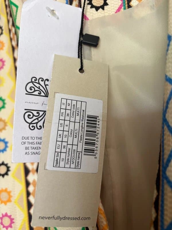 Never Fully Dressed NFD Fiesta waistcoat- size 10
