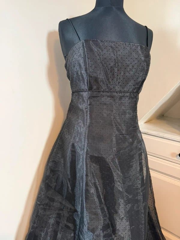 Blondie Nites Blondie Nites y2k 90’s 00’s Vintage Black Polka Dot Evening Prom Dress size 8/10/12