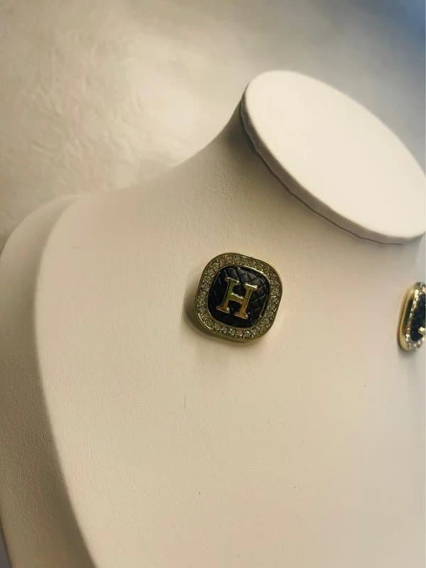 No Label Diamond H Earrings