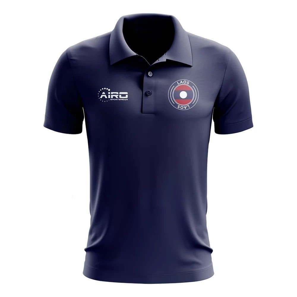 Laos Laos Navy Football Polo Shirt for Men