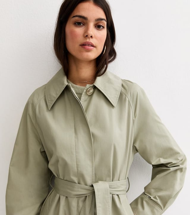 New Look Women's Light Khaki Cotton Belted Mac Coat New Look - 2