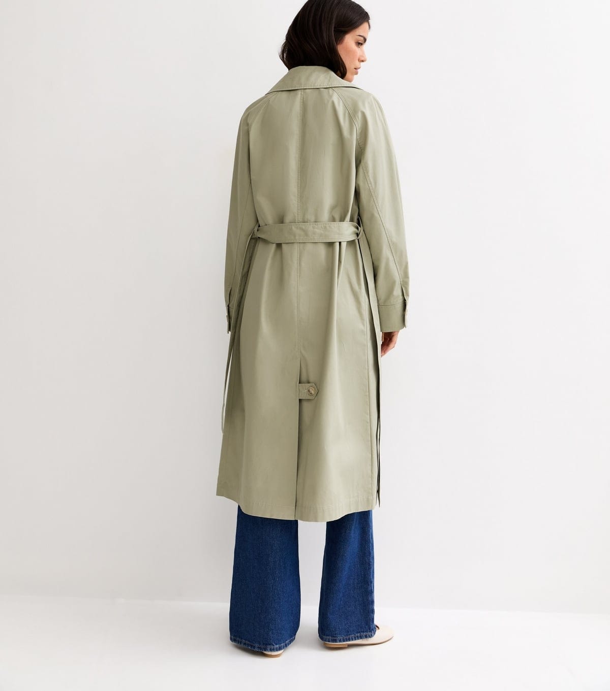 New Look Women's Light Khaki Cotton Belted Mac Coat New Look - 4