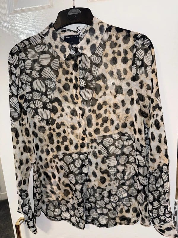 ASOS Leopard Print Chiffon Blouse Size 10