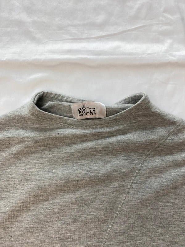Oh Polly Oh Polly Grey Cropped Compression Sports Top – UK 8