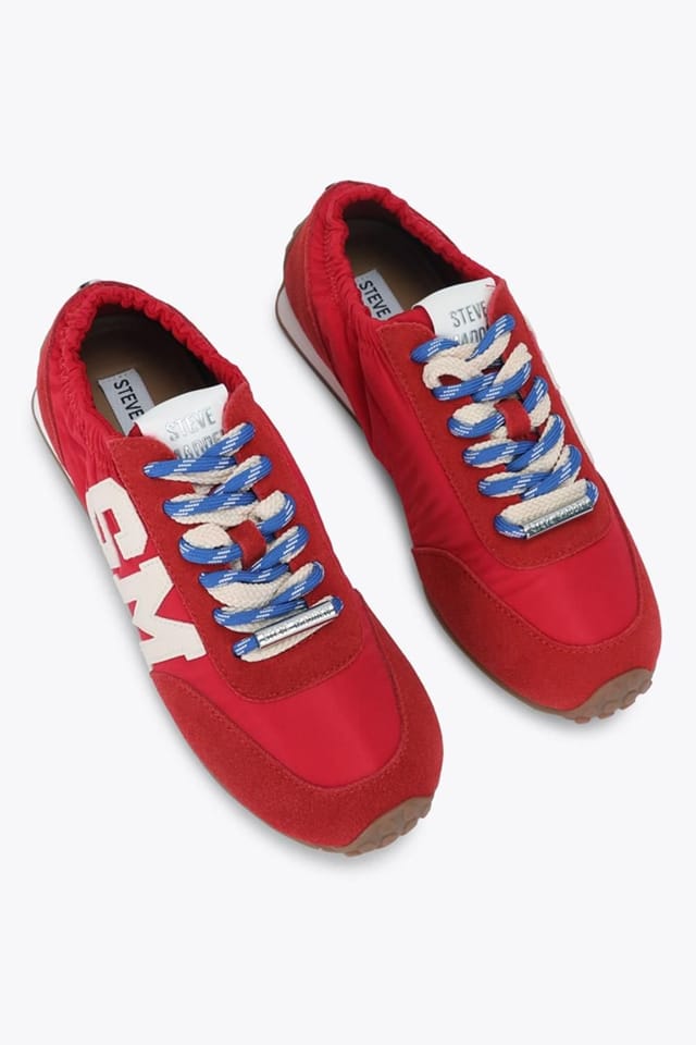 Steve Madden STEVE MADDEN Women's 'Cashbox Red Suede' Suede Trainers - 2