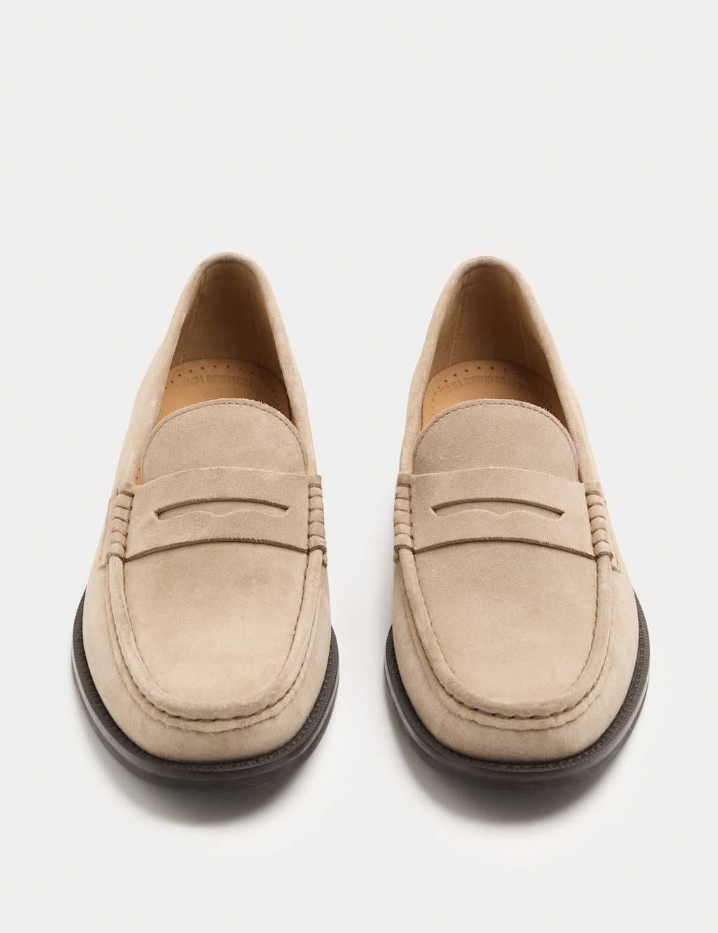 Marks & Spencer M&S Stone Suede Penny Loafers