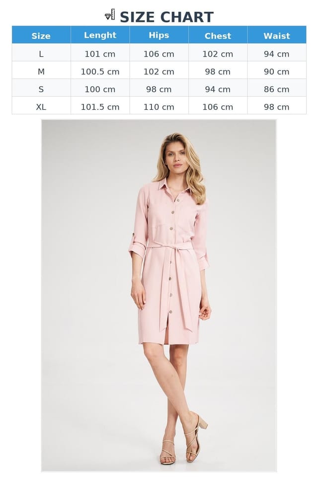 Love Lace Love Lace Women's Pink Long Shirt Dress with Patch Pockets - 3