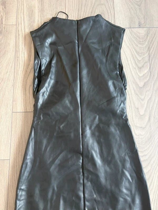 Bershka brand new black leather dress
