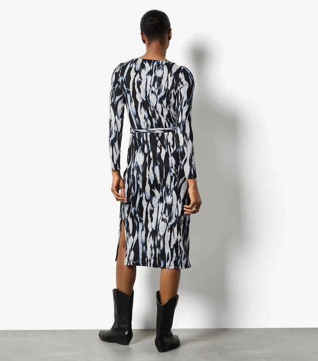 Apricot Women's Blue Brushstroke Columns Midi Dress Apricot New Look - 3