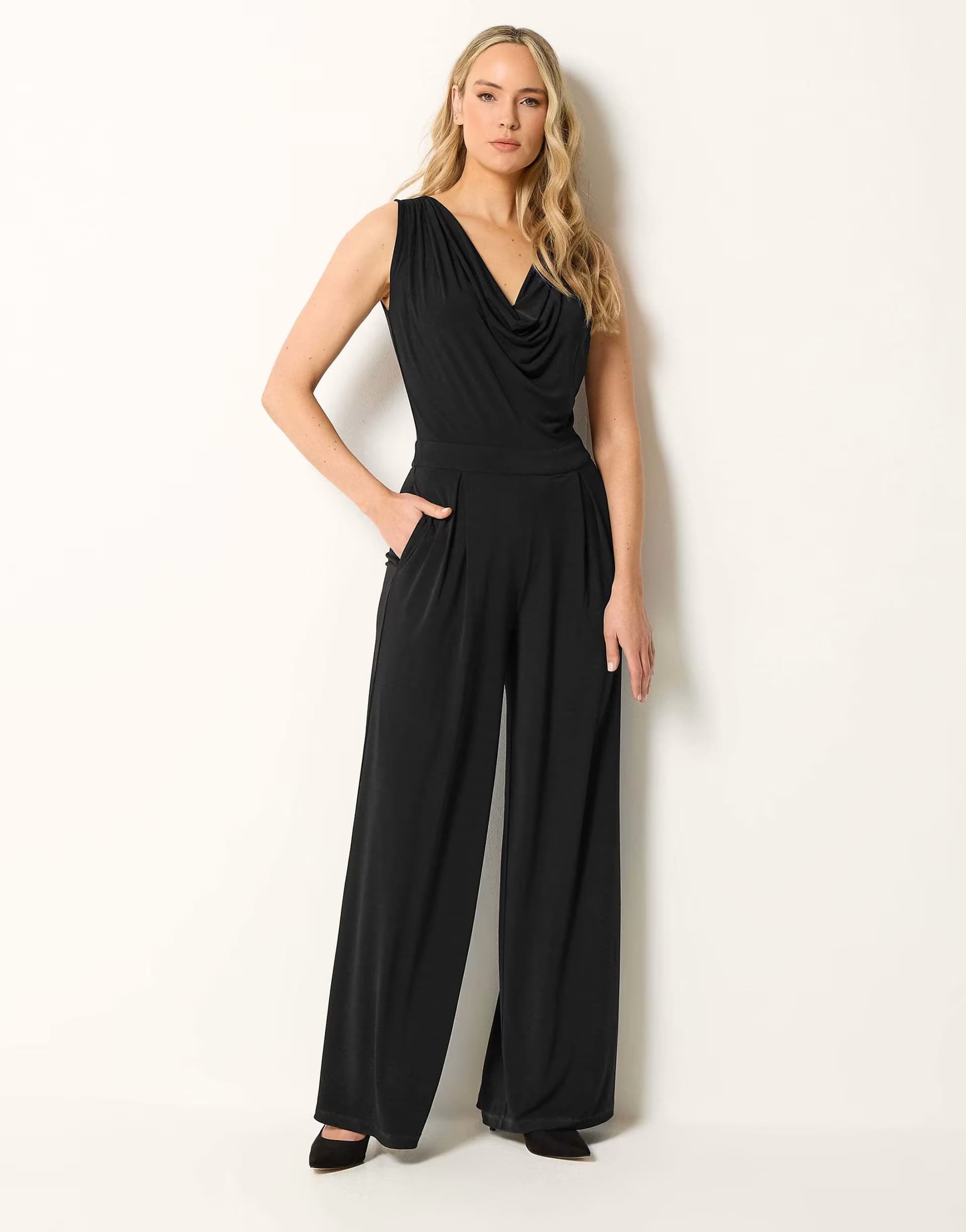ASOS Long Tall Sally Cowl neck jumpsuit in black