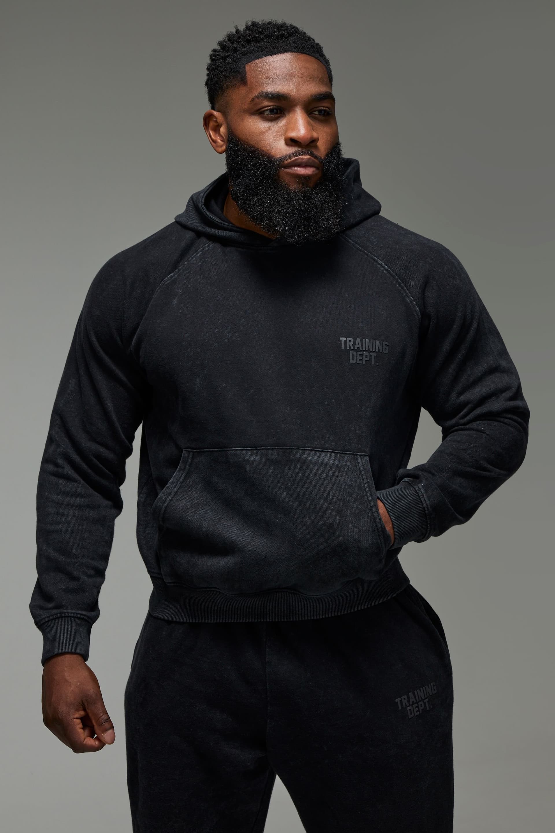 Training Dept. Training Dept. Men's Training Dept Boxy Washed Hoodie in Black