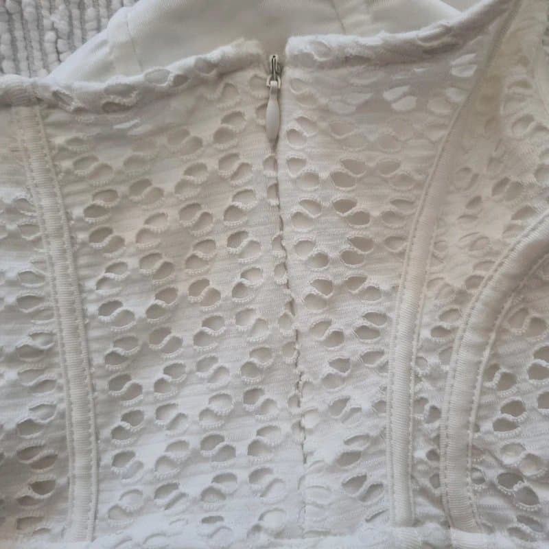 Bershka bershka womens white structured cropped corset top size s fully lined zip back stand out