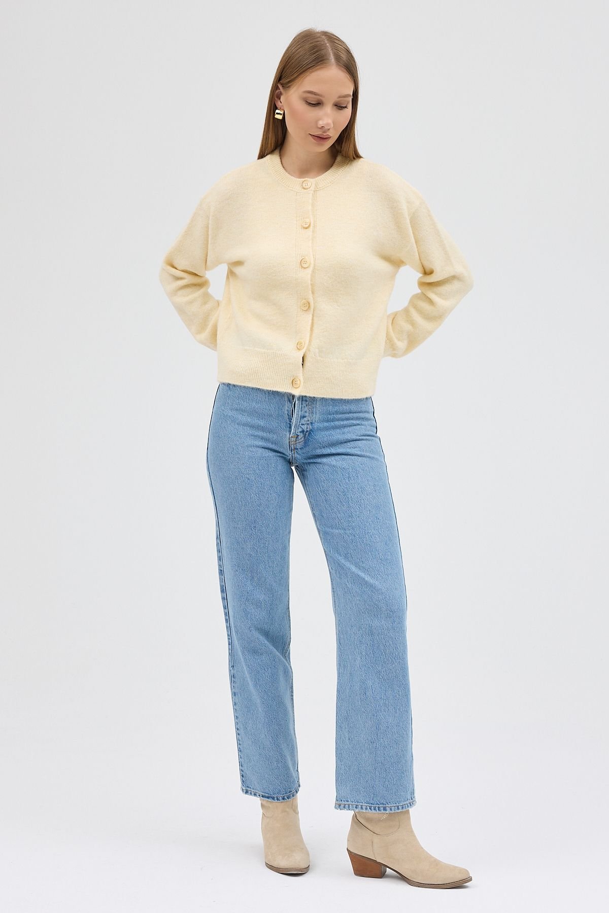 Dexia Dexia Women's Sophisticated Cardigan with Effortless Style in Ecru - 2