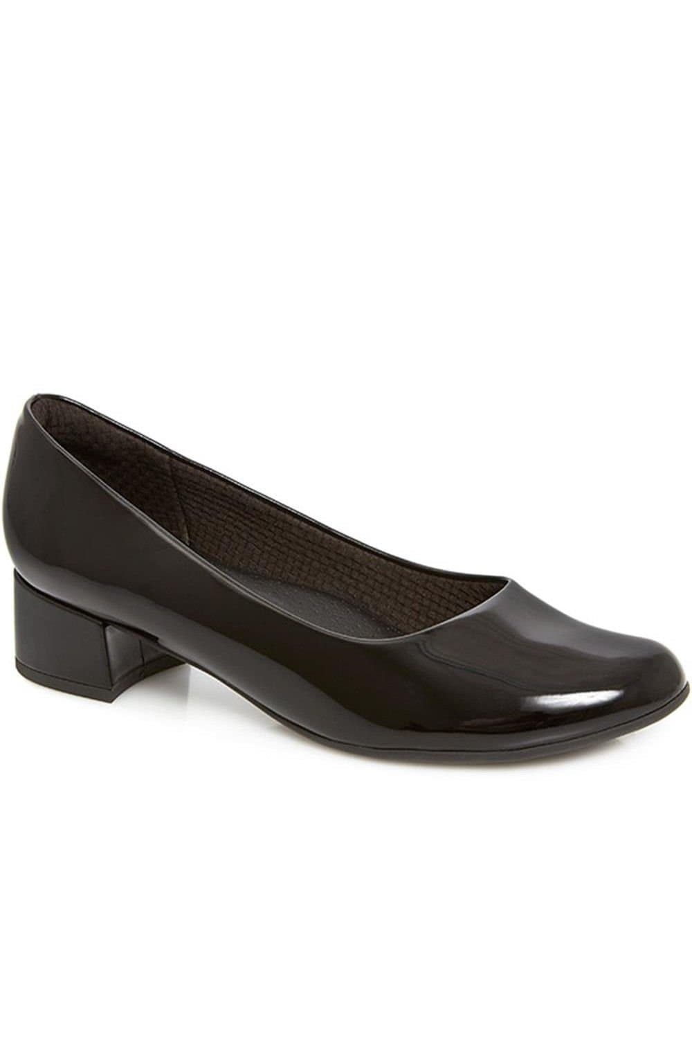 Pavers Pavers Women's Block Heel Court Shoes in Jet Black