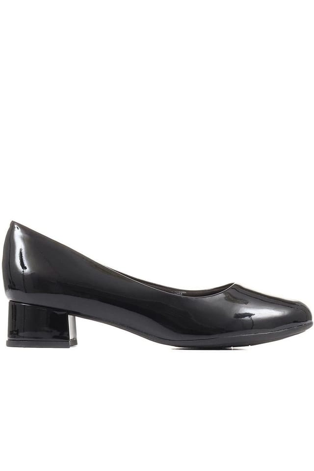 Pavers Pavers Women's Block Heel Court Shoes in Jet Black - 3