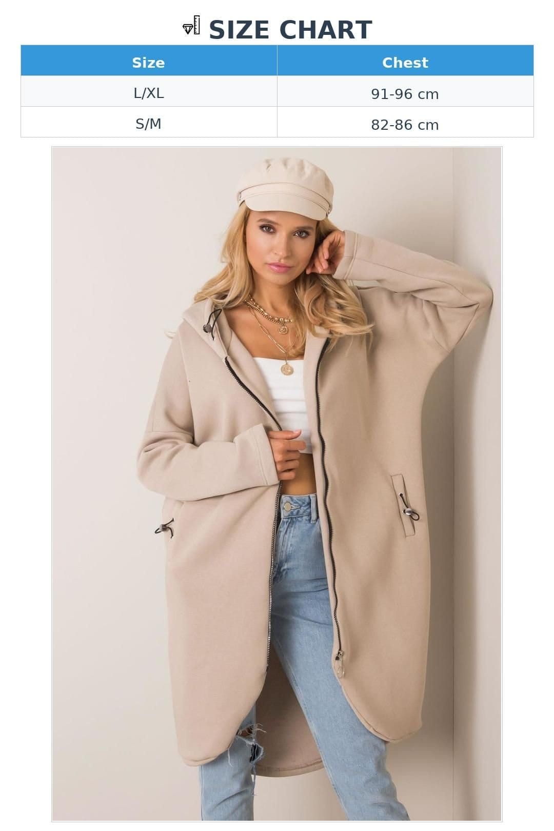 Love Lace Love Lace Women's Extended Cut Zip Hooded Sweatshirt Style 168764 in Beige - 4