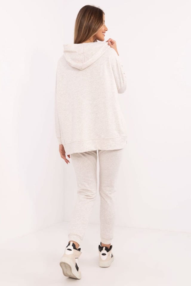 Love Lace Love Lace Women's Cotton Polyester Tracksuit Set Kangaroo Pocket Style 206127 in Beige - 3