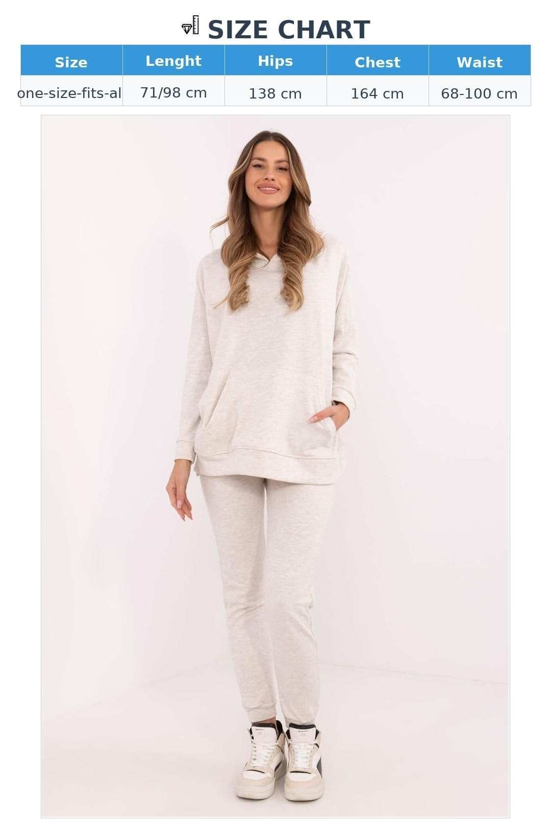 Love Lace Love Lace Women's Cotton Polyester Tracksuit Set Kangaroo Pocket Style 206127 in Beige - 4