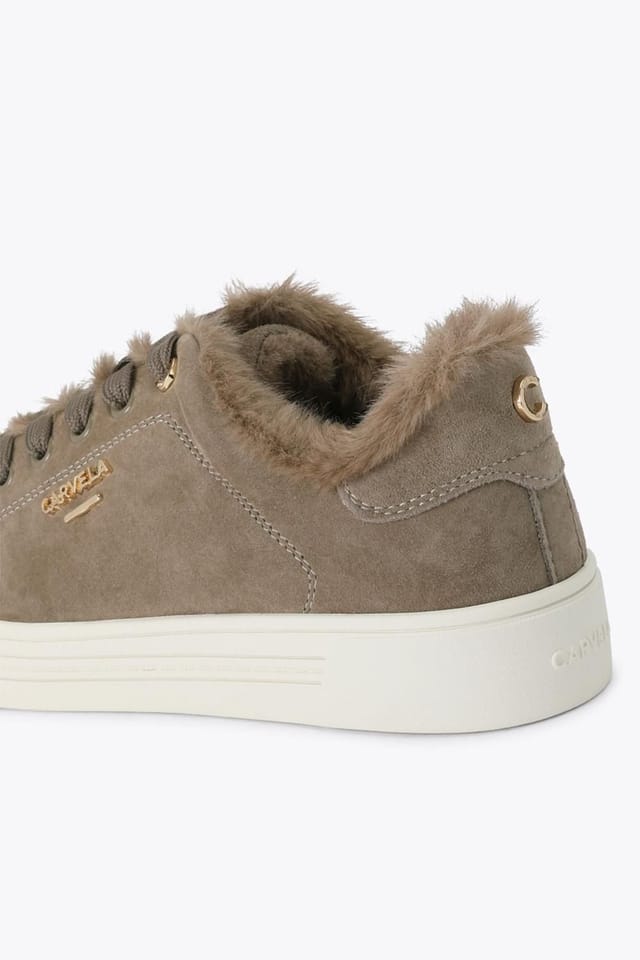 Carvela Carvela Women's 'Daze Warm' Suede Trainers in Taupe - 3