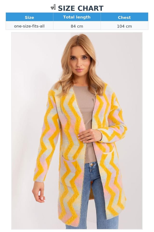 Love Lace Love Lace Women's Geometric Pattern Long Sleeve Cardigan Style 188849 in Yellow - 3