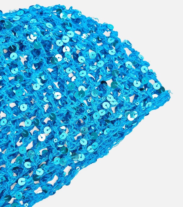 Public Desire Bright Blue Sequin Crochet Hat Public Desire New Look - 2