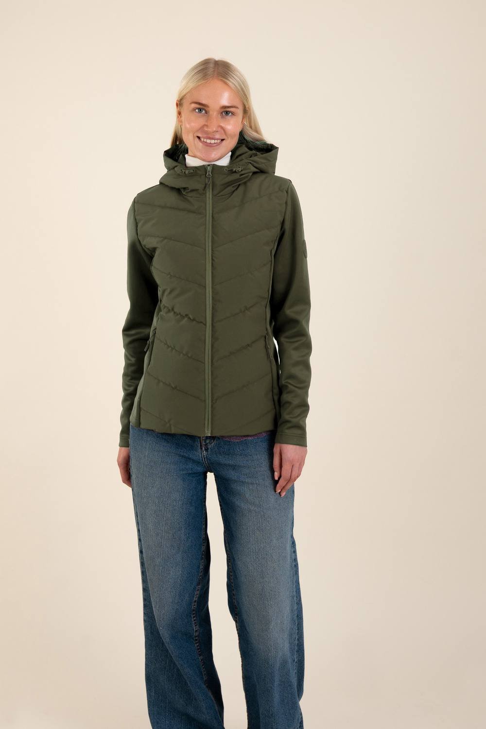 D2C D2C Women's Hannah Hybrid Jacket in Green - 1